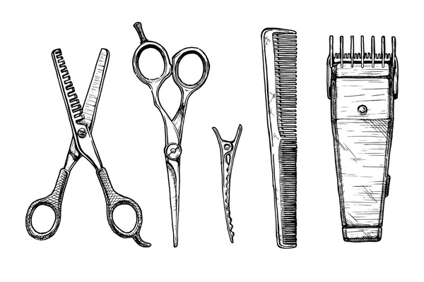 Set of hairdressers tools — Stock Vector