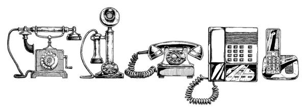 Evolution set of telephone — Stock Vector