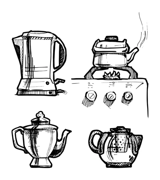 Set de té. Ilustración . — Vector de stock