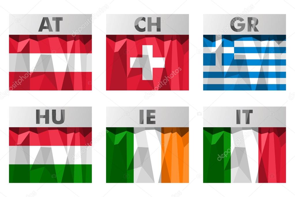 flags in polygonal style