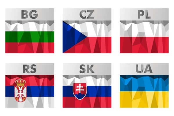 Slavic countries flags — Stock Vector