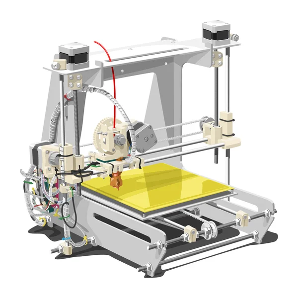 Impressora 3d de plástico —  Vetores de Stock