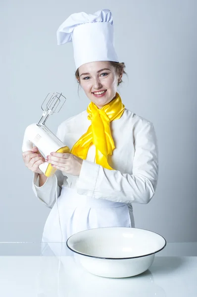 Cook with mixer — Stock Photo, Image