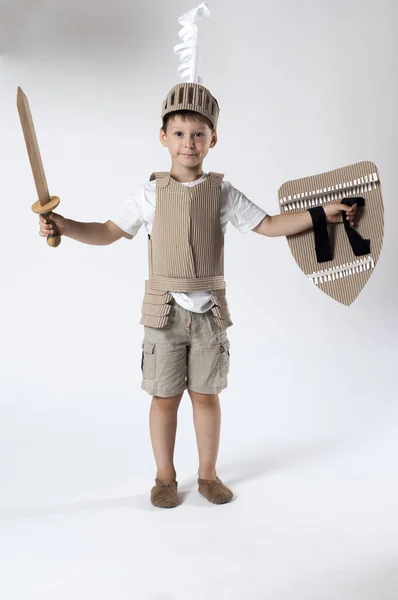 Criança cavaleiro medieval — Fotografia de Stock
