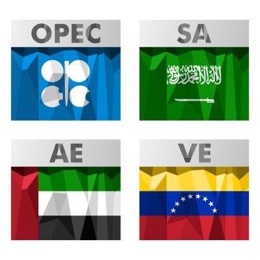 OPEC ülke bayrakları.