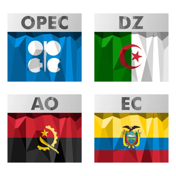 Флаги стран ОПЕК . — стоковый вектор