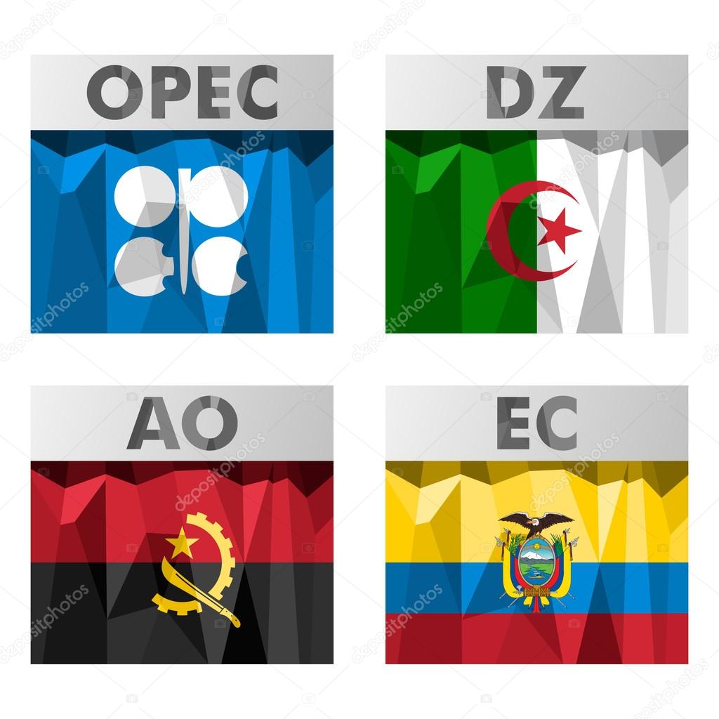 OPEC countries flags.