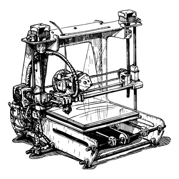 Kunststof 3D-printer — Stockvector