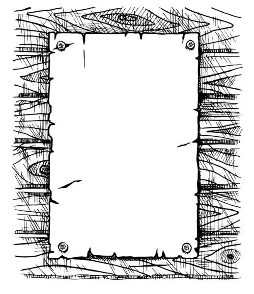 木製の壁に古い紙. — ストックベクタ