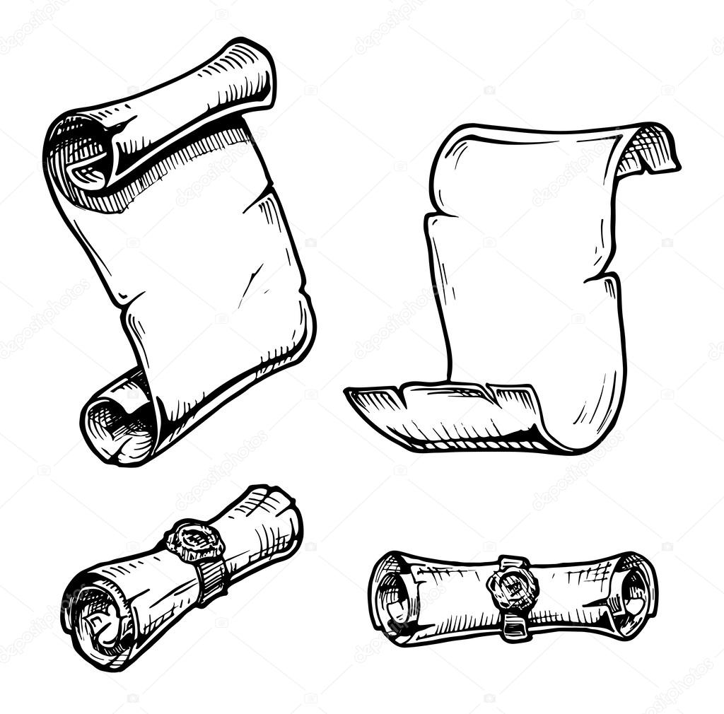 Old Vintage Scrolls On White. Vector Royalty Free SVG, Cliparts, Vectors,  and Stock Illustration. Image 58724959.