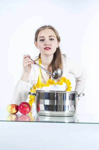 Homemaker with ladle — Stock Photo, Image