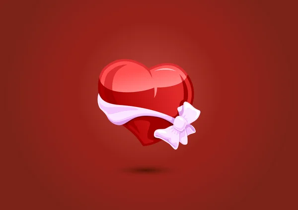 Valentine heart with a bow-knot — Stock Vector