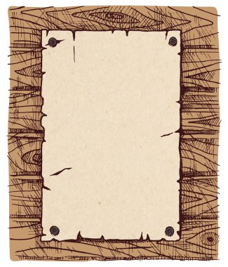 Eski kağıt ahşap duvar üzerinde.