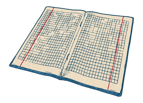 Cuaderno a cuadros — Vector de stock