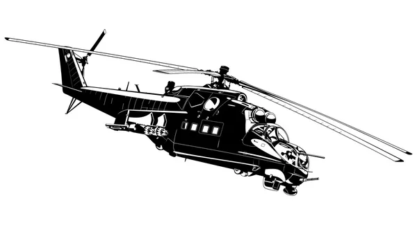 Atak śmigłowca mi-24 — Wektor stockowy