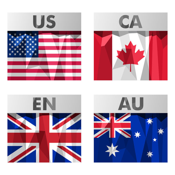 flags in polygonal style