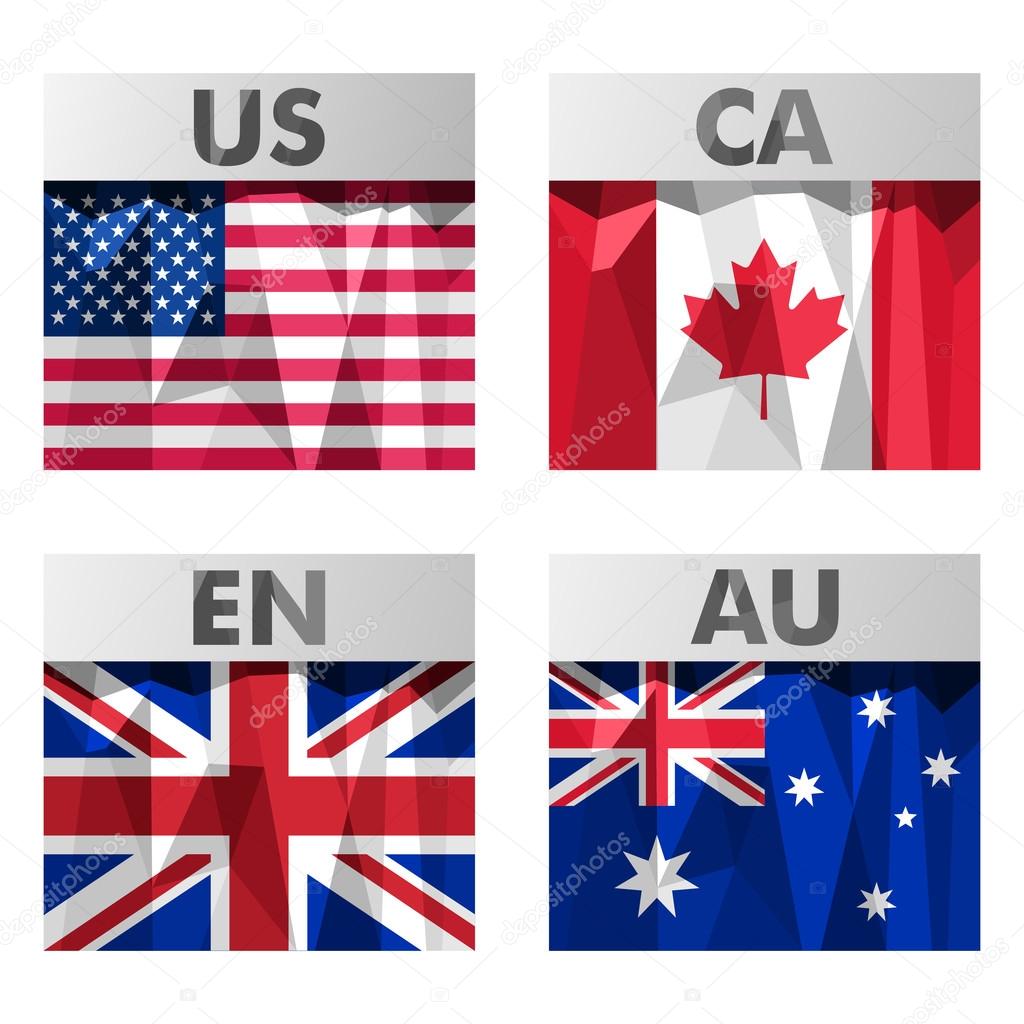 flags in polygonal style