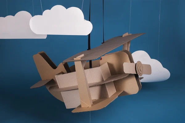 Cardboard airplane — Stock Photo, Image