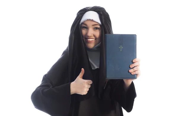 Nonne annonce la bible — Photo