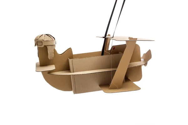 Cardboard biplane — Stock Photo, Image