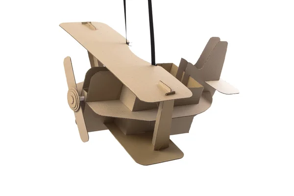 Cardboard biplane — Stock Photo, Image