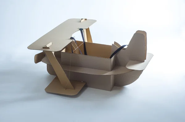 Cardboard biplane — Stock Photo, Image