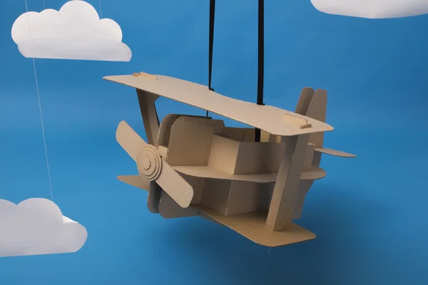 Retro cardboard airplane — Stock Photo, Image