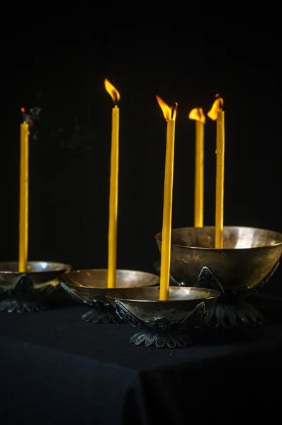 Foto van uitgestorven kaarsen — Stockfoto