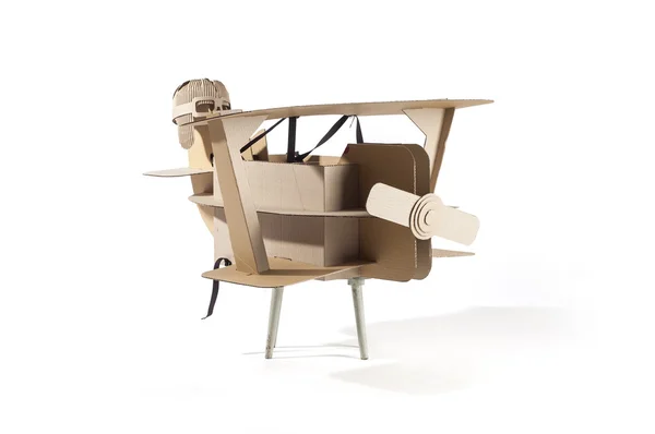 Photo of cardboard biplane — Stock Photo, Image