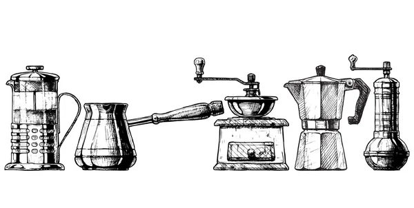 Set de equipos para hacer café — Archivo Imágenes Vectoriales