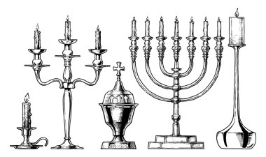 Vector illustration set of candlesticks. clipart