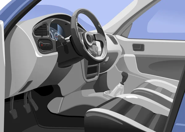 Ilustración del interior del coche — Vector de stock