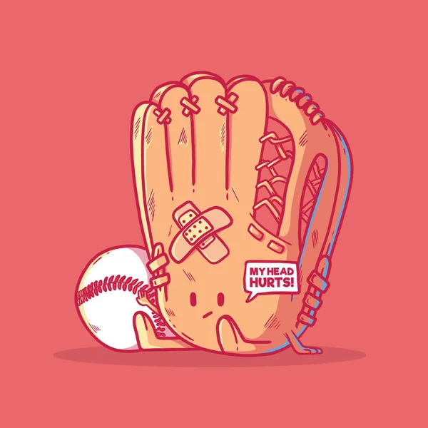 Personnage Baseball Avec Illustration Vectorielle Balle Mascotte Sport Concept Compétition — Image vectorielle