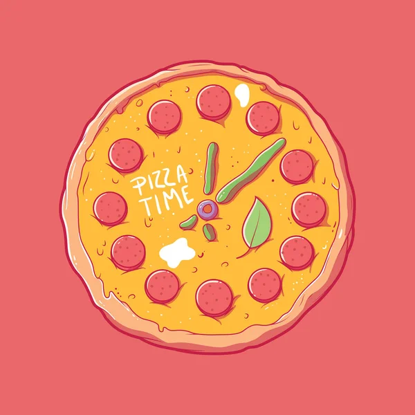 Ilustracja Wektora Wzornictwa Pizzy Jedzenie Śmieszne Koncepcja Dostawy — Wektor stockowy