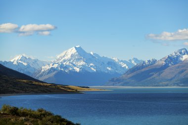 Aoraki Mount Cook üzerinde Yeni Zelanda'nın Güney Jsland