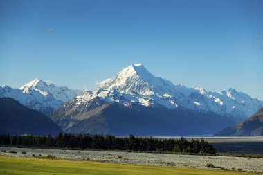 Aoraki Mount Cook üzerinde Yeni Zelanda'nın Güney Jsland