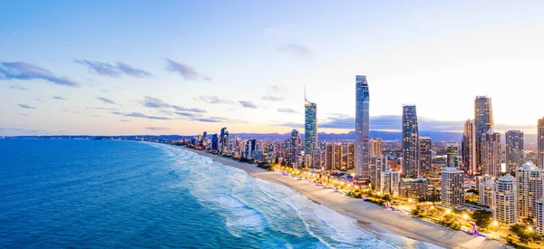 Surfers Paradise Skyline Sunset Gold Coast Ausztrália — Stock Fotó