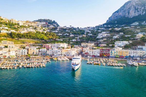 Luftaufnahme Der Marina Grande Und Der Nordküste Der Insel Capri — Stockfoto