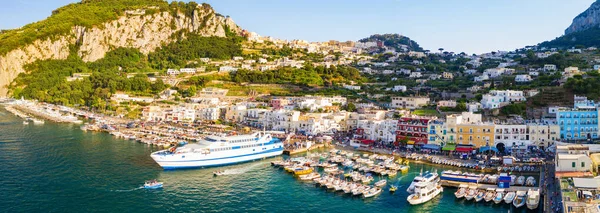 Marina Grande Nin Havadan Görünüşü Talya Nın Capri Adası Nın — Stok fotoğraf