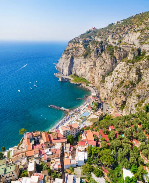 Vista Aérea Ciudad Meta Costa Sorrento Bahía Nápoles Italia — Foto de Stock