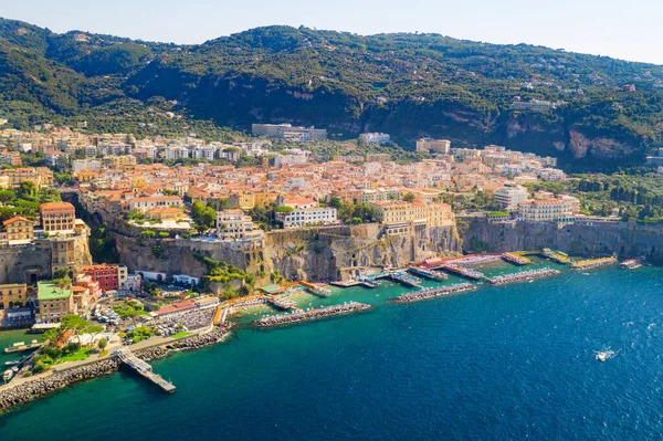 Luftaufnahme Der Küste Von Sorrent Der Bucht Von Neapel Italien — Stockfoto