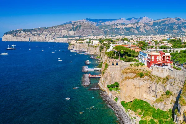 Luftaufnahme Der Küste Von Sorrent Der Bucht Von Neapel Italien — Stockfoto