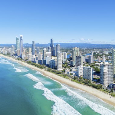 Sunny Surfers Paradise on the Gold Coast clipart