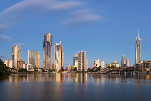 Zachód słońca nad Australii Surfers Paradise — Zdjęcie stockowe