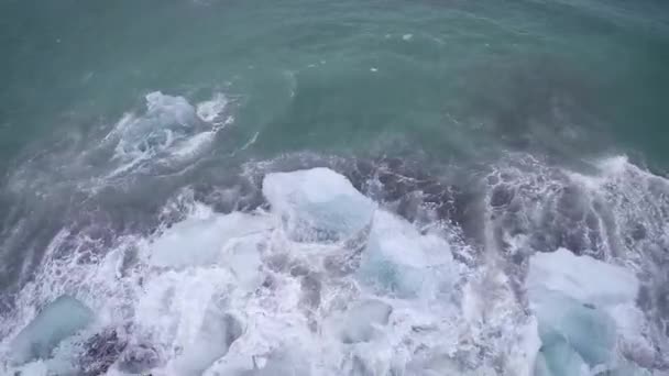 アイスランドの氷ビーチ — ストック動画