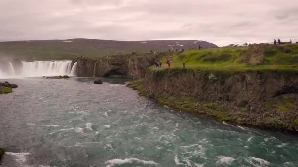 Godafoss havadan görünümü — Stok video