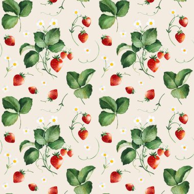 Yaprakları, çilekleri, çiçekleri, dalları olan suluboya yaz koleksiyonu. Botanik serisi yaban çiçekleri. Duvar kağıtları, çıkartmalar, yapıştırma defterleri, davetiyeler ve daha fazlası için mükemmel.