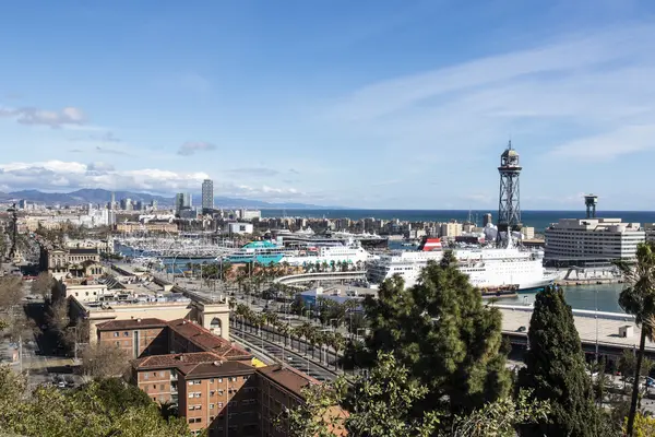 Barcelona Pohled Střed Města Krásná Hora — Stock fotografie