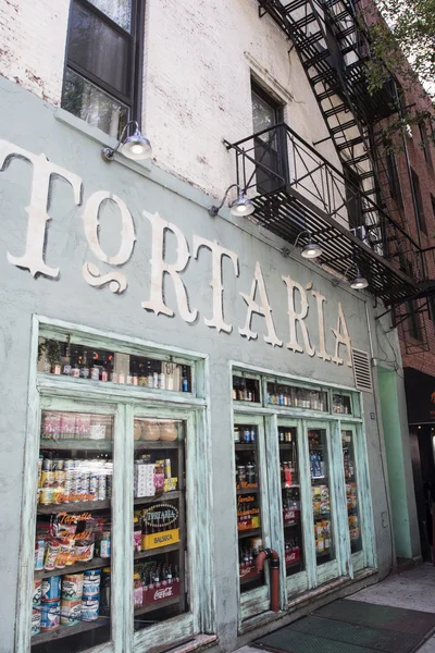 Fasáda Italské Tortaria Restaurace Obchod Manhattanu New York City Usa — Stock fotografie