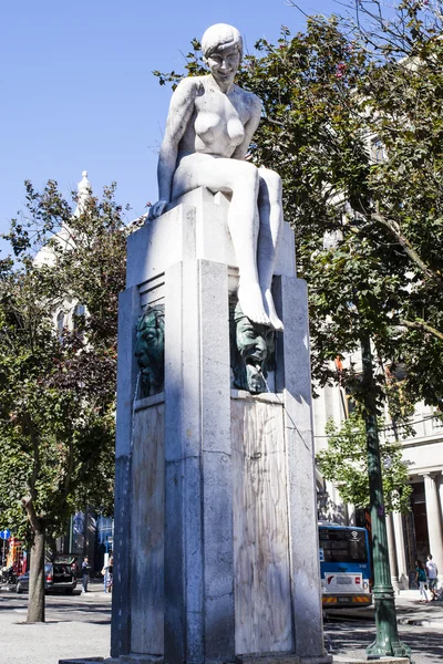 Fontein Van Jeugd Fonte Juventude Menina Nua Het Plein Praca — Stockfoto